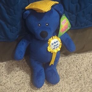 Blue Teddy with Yellow Cap